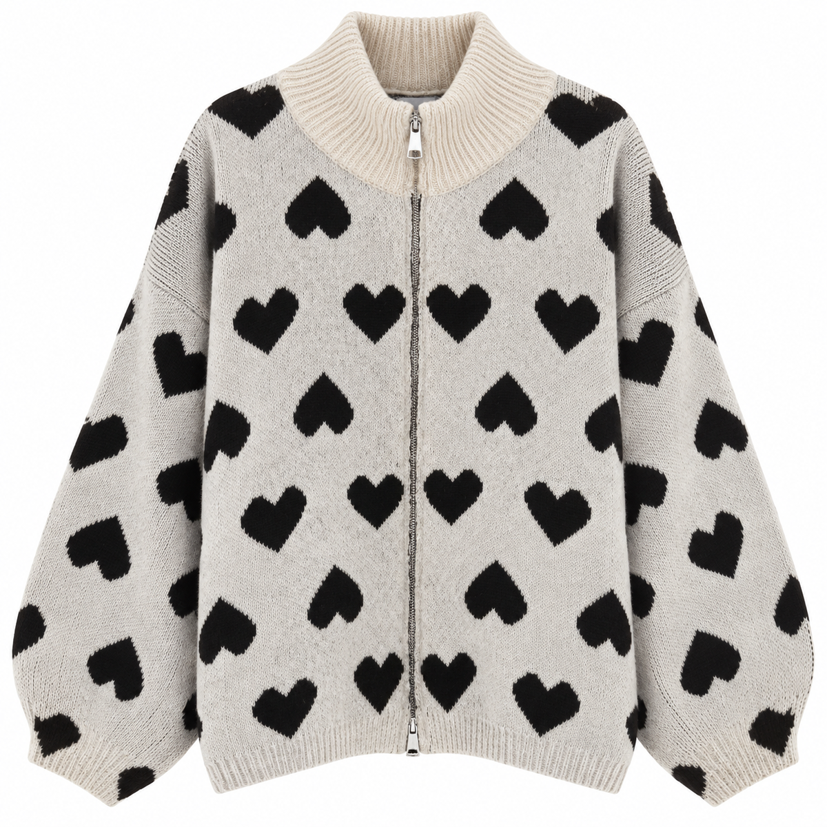 Heart Zip Cardigan - Soft & Cozy