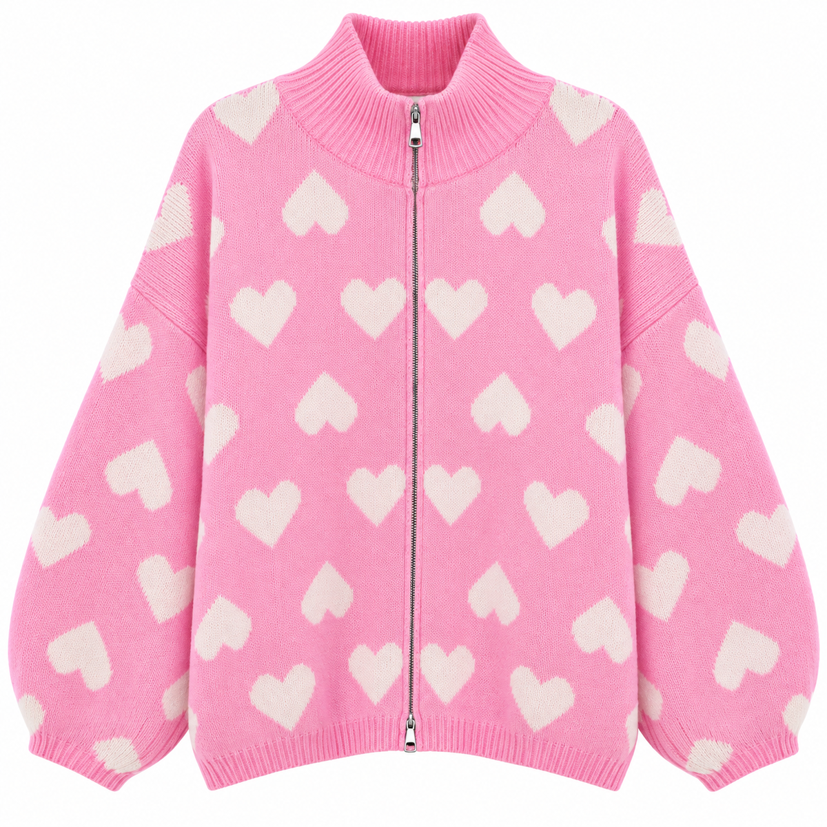 Heart Zip Cardigan - Soft & Cozy