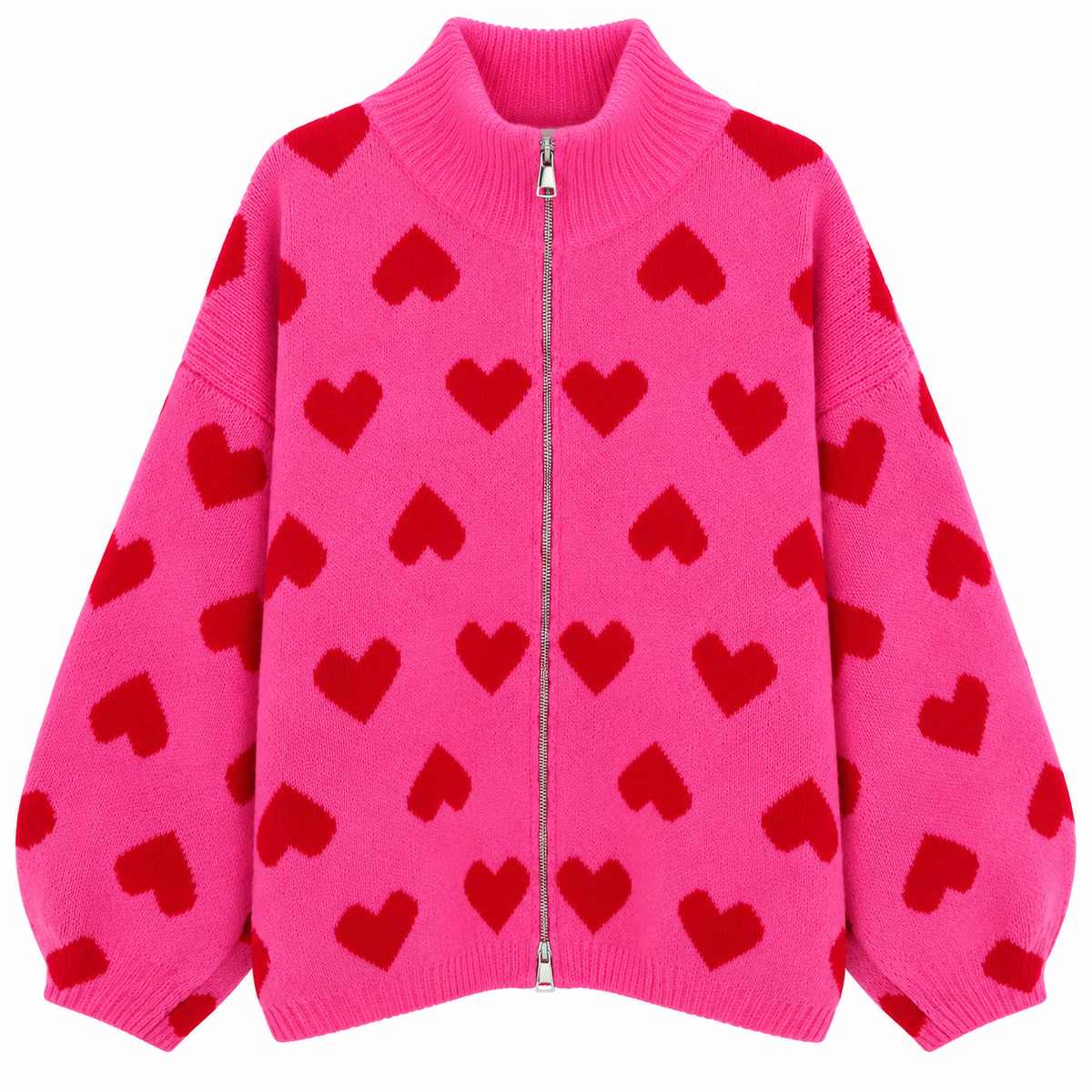 Heart Zip Cardigan - Soft & Cozy