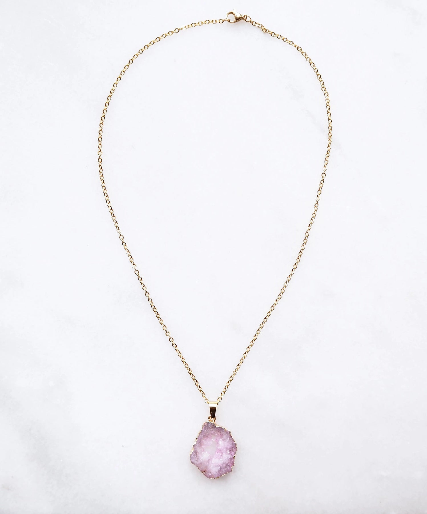 Druzy Achat Kette - Rosa