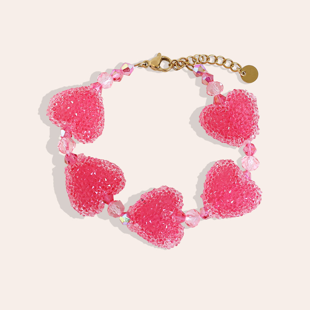 Pink Candy Heart Armband 💖