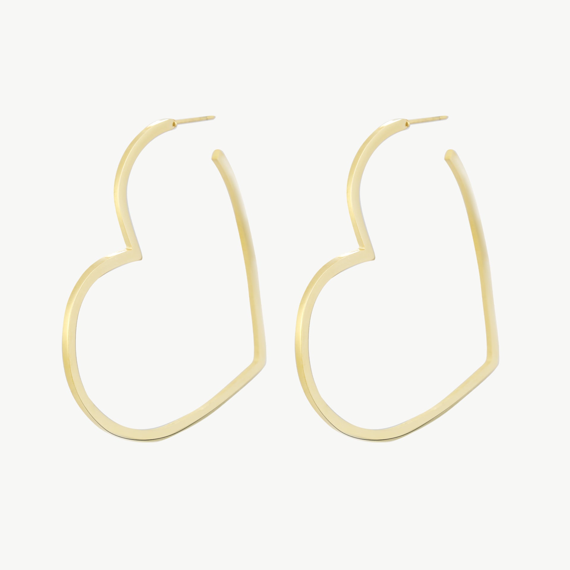 Herz Kreolen aus Edelstahl – 14 Karat vergoldet | Statement-Ohrringe