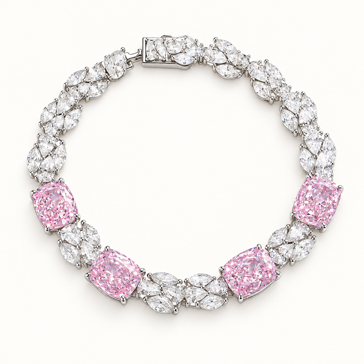 Ice Flower Armband aus 925 Sterling Silber mit funkelnden Schmucksteinen im Eisblumenschliff
