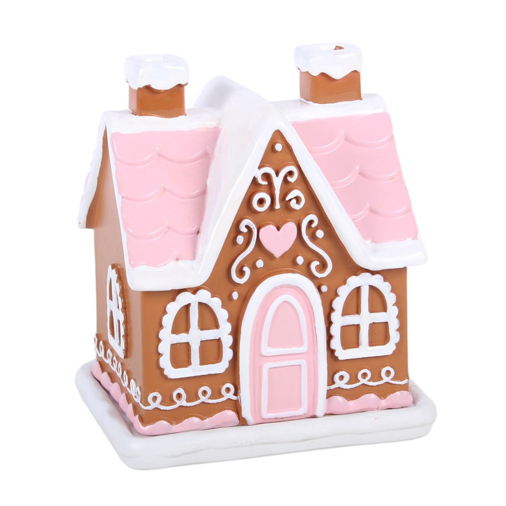 Rosa Lebkuchenhaus - Räucherkegelhalter
