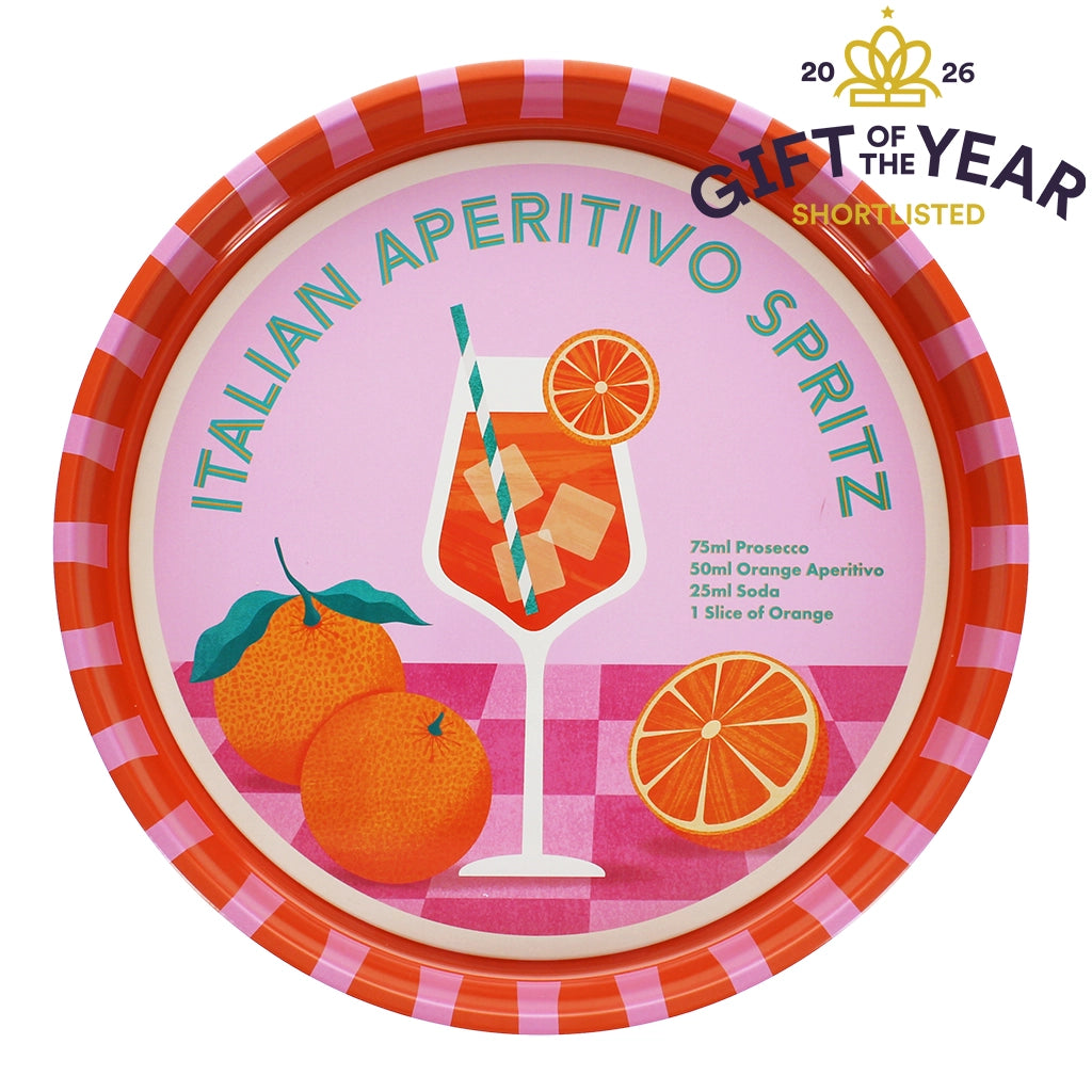 Rundes Metall-Serviertablett – Aperitivo Spritz