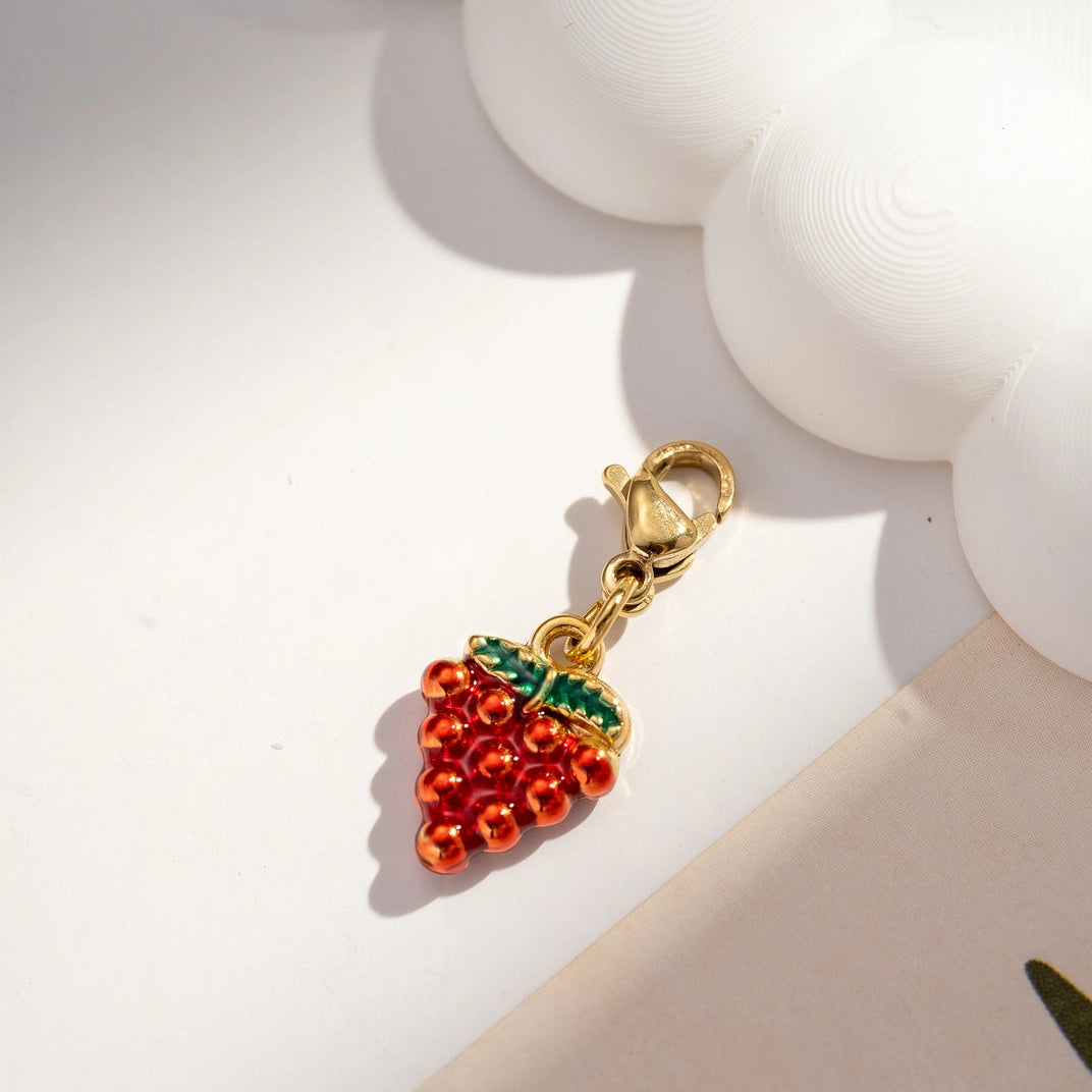 Edelstahl Charm - Erdbeere