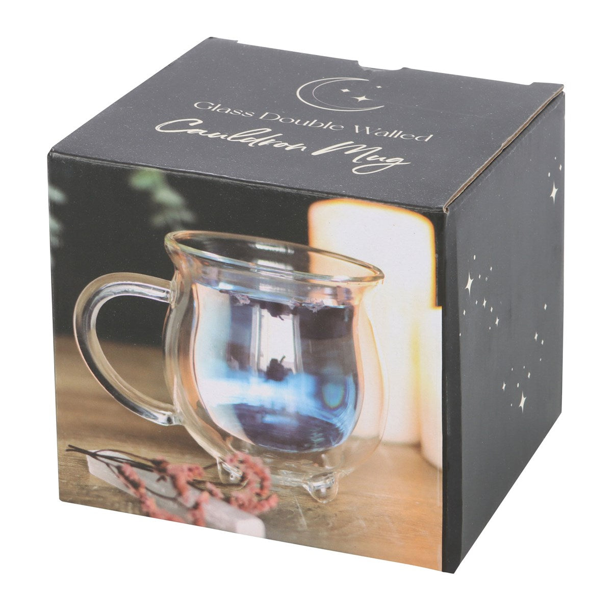 Doppelwandiger Glasbecher in Kesselform