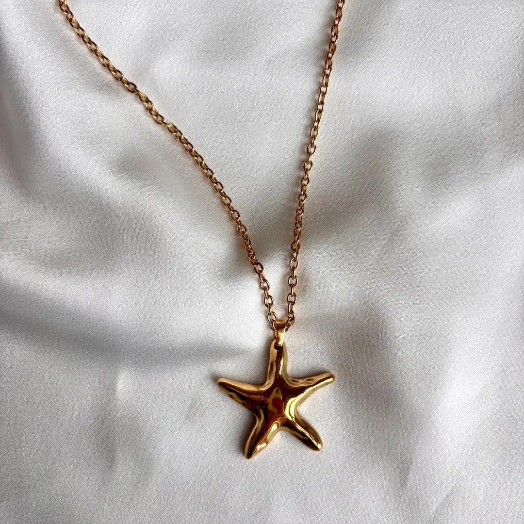 Lange Seestern-Halskette – 18k Vergoldeter Edelstahl – Positano Summer Edition