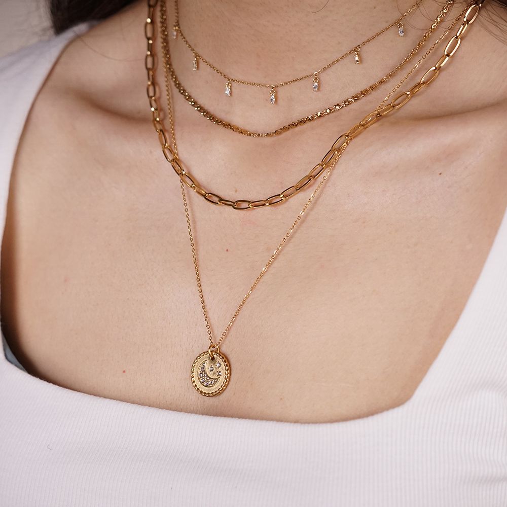 Moon & Stars Coin Kette