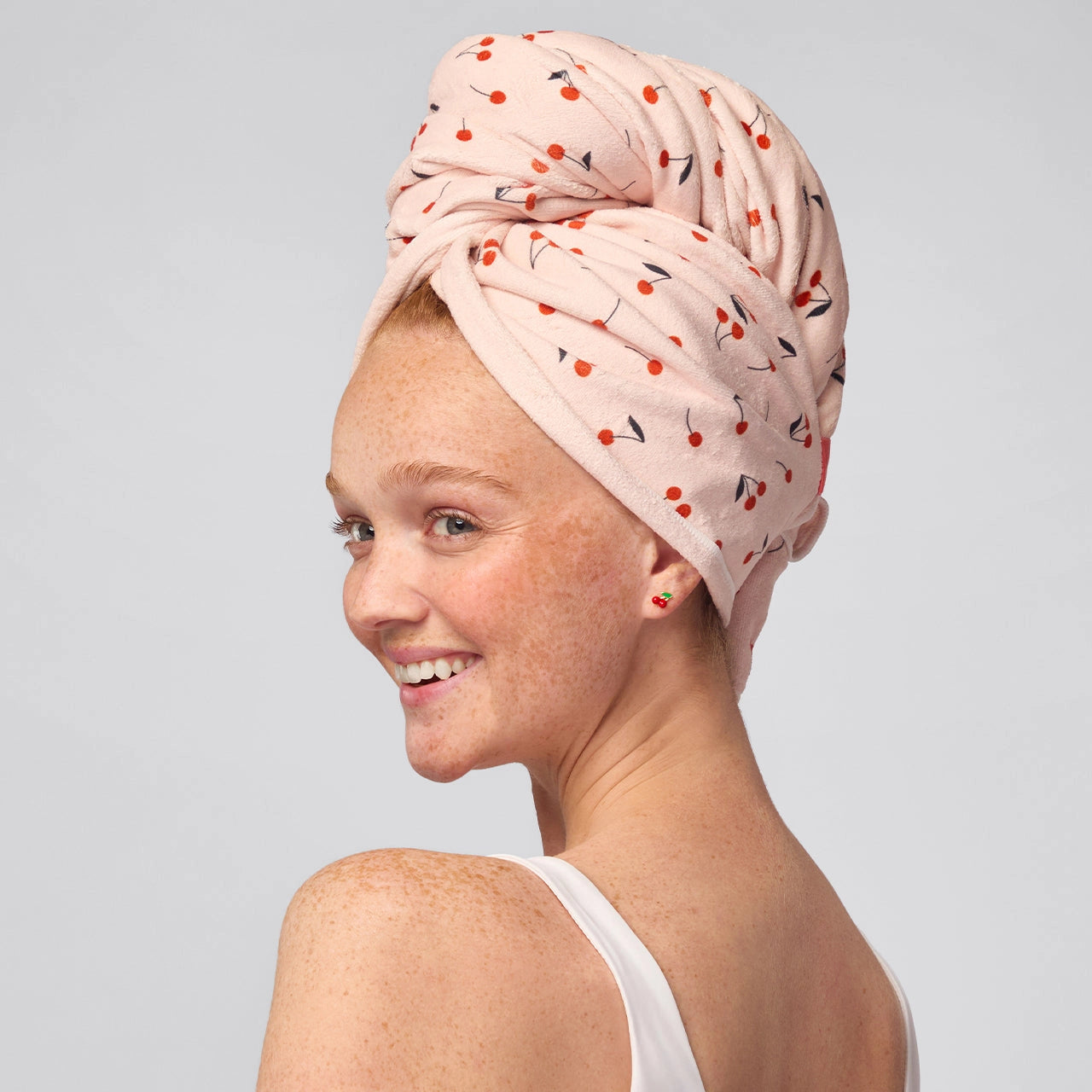 Kitsch Quick-Dry Hair Towel Wrap – Extra groß, Kirsche