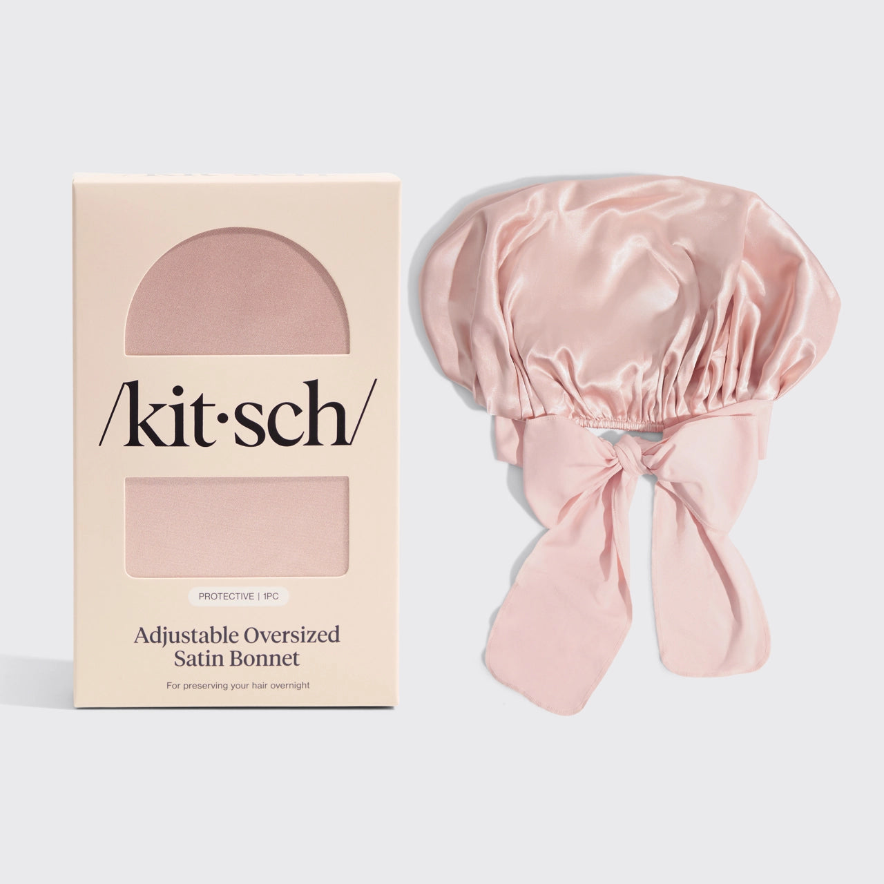 Verstellbare Satin Haube - Rosa