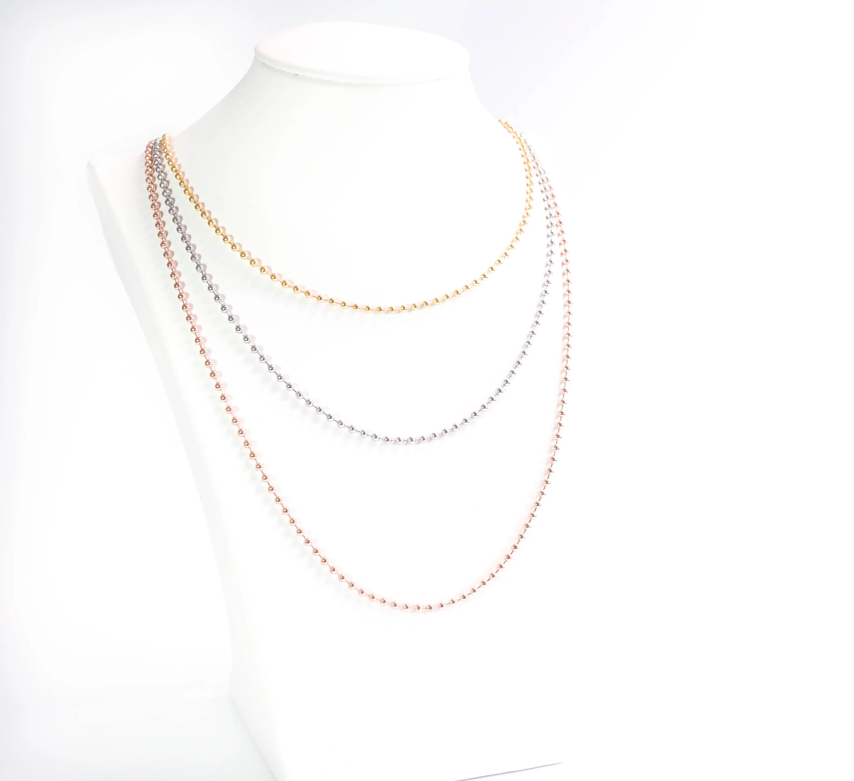 Kugelkette aus Edelstahl – Silber, Rosé oder Gold