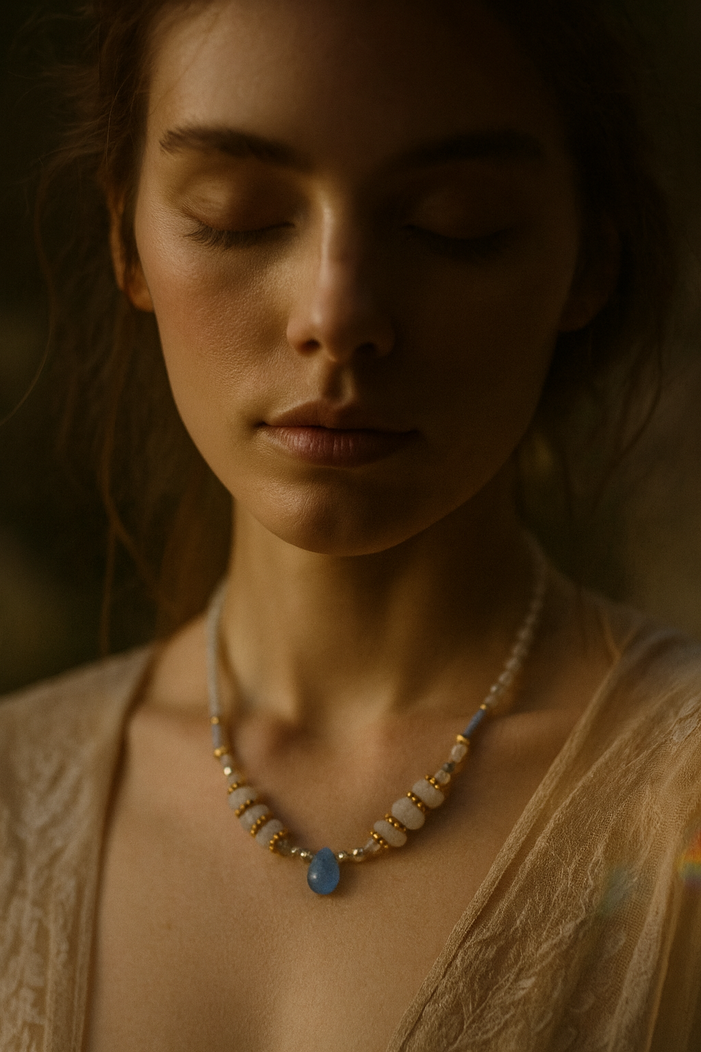 Cyara Kette – Kyanit, Mondstein & Labradorit
