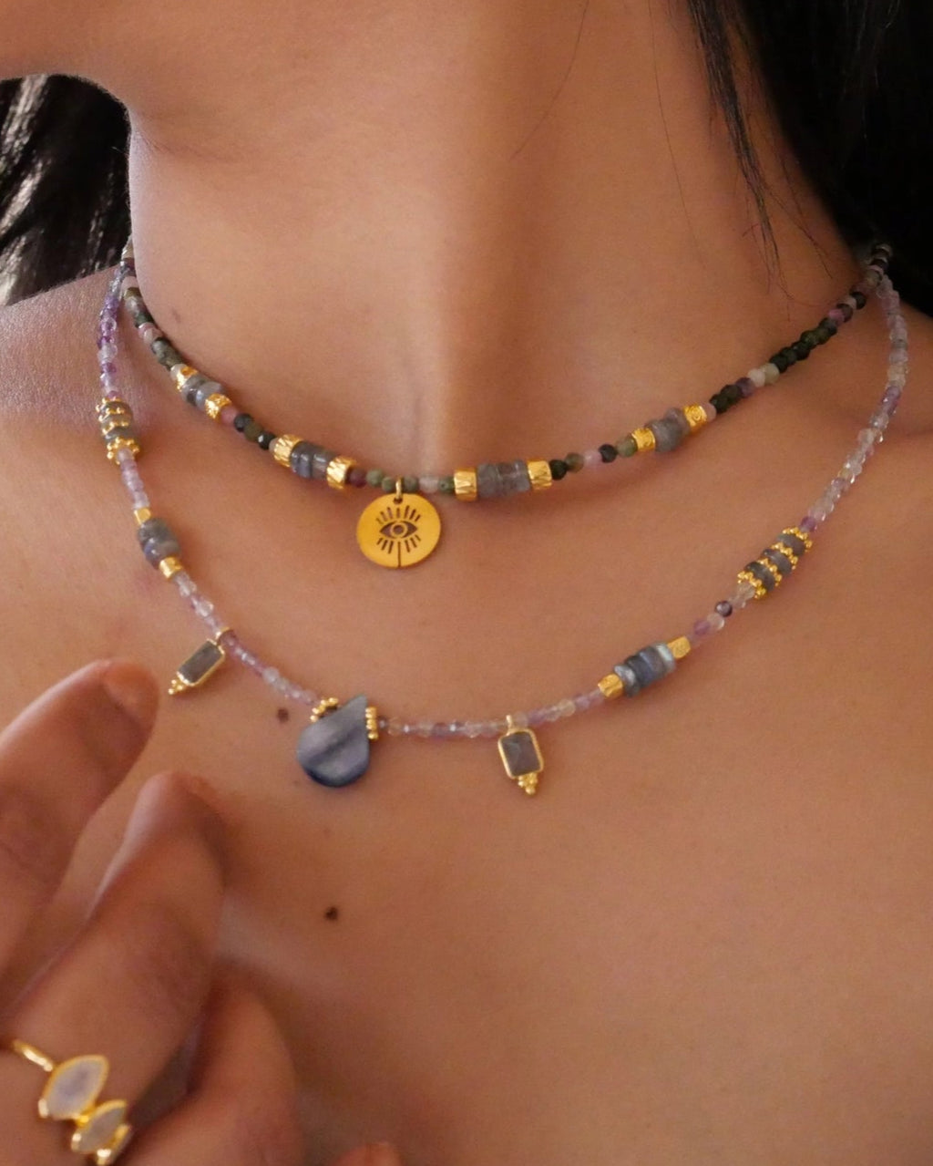 Kyara Kette – Kyanit, Fluorit & Labradorit