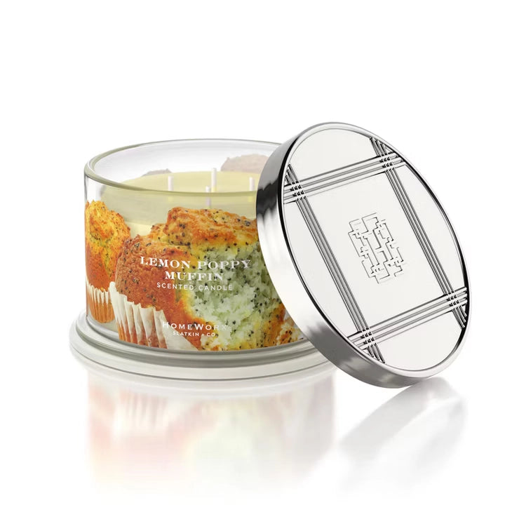 Lemon Poppy Muffin – 4-Docht Duftkerze | Zitronenschale, Mohn & Vanille | 510 g