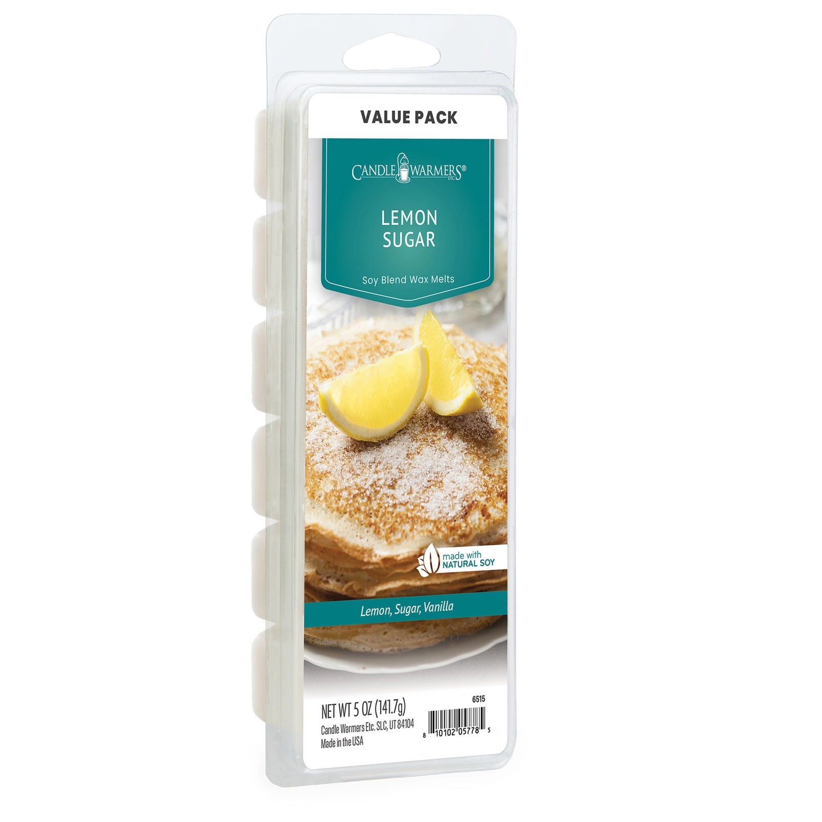 Wachsmelt – Lemon Sugar | Handgegossen aus 100% Sojawachs, Frischer Zitronen-Zucker-Duft