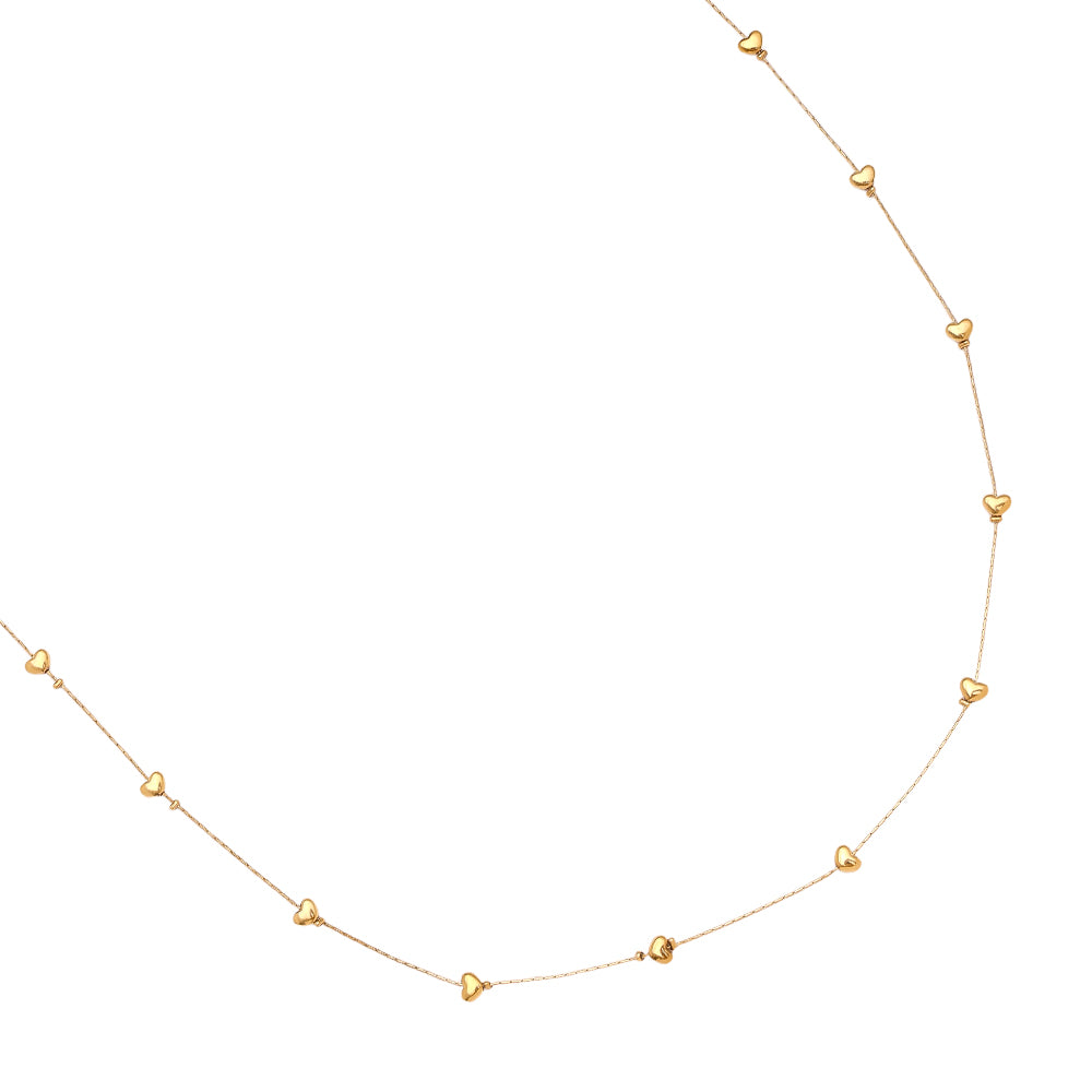 Many Sweet Heart Halskette aus Edelstahl – 70 cm Herz-Statement