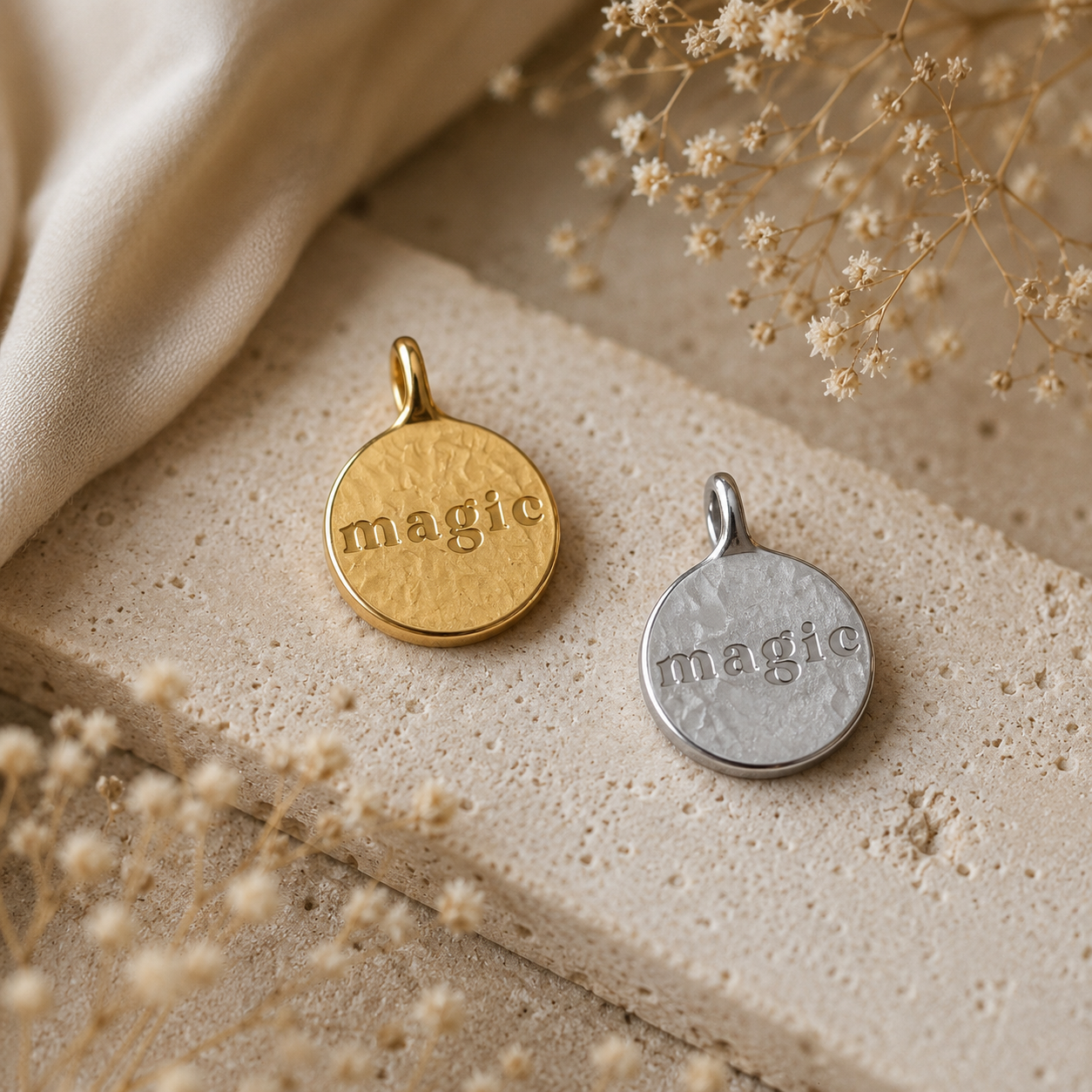 Magic Charm aus Edelstahl – Shine Your Light Silber oder Gold | MEIN MANTRA
