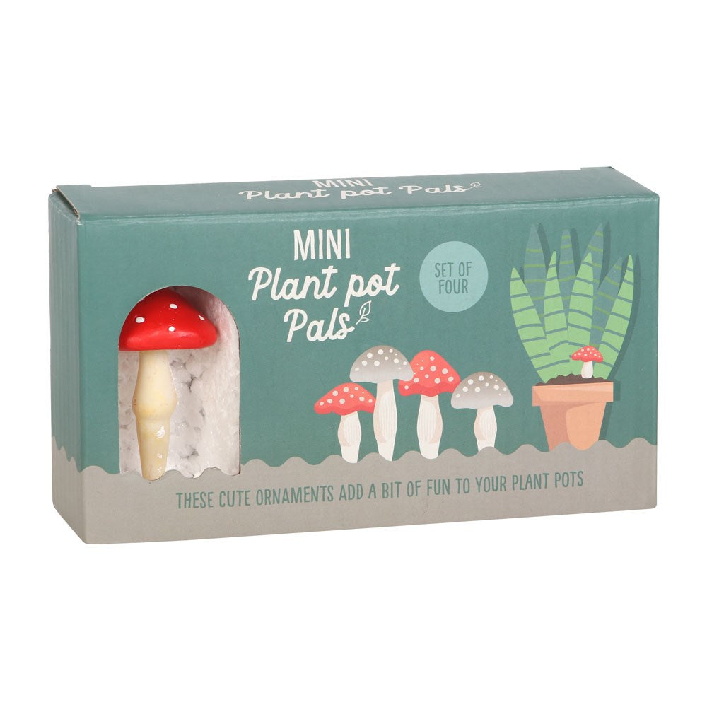 4er Set Mini Pilz Pflanzenstecker – Mushroom Plant Pot Pals