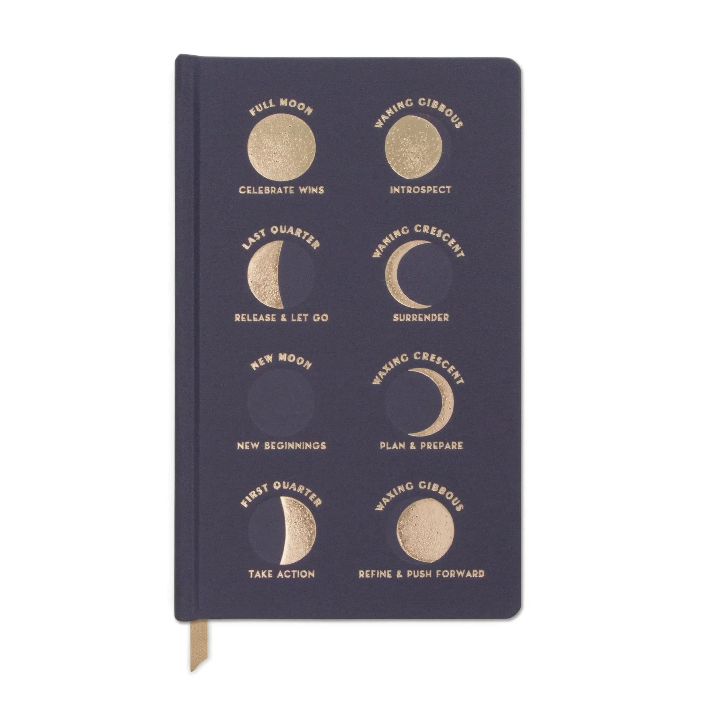 Cloth Journal – Moon Phases „Dusk“ | Notizbuch mit Goldfolienprägung