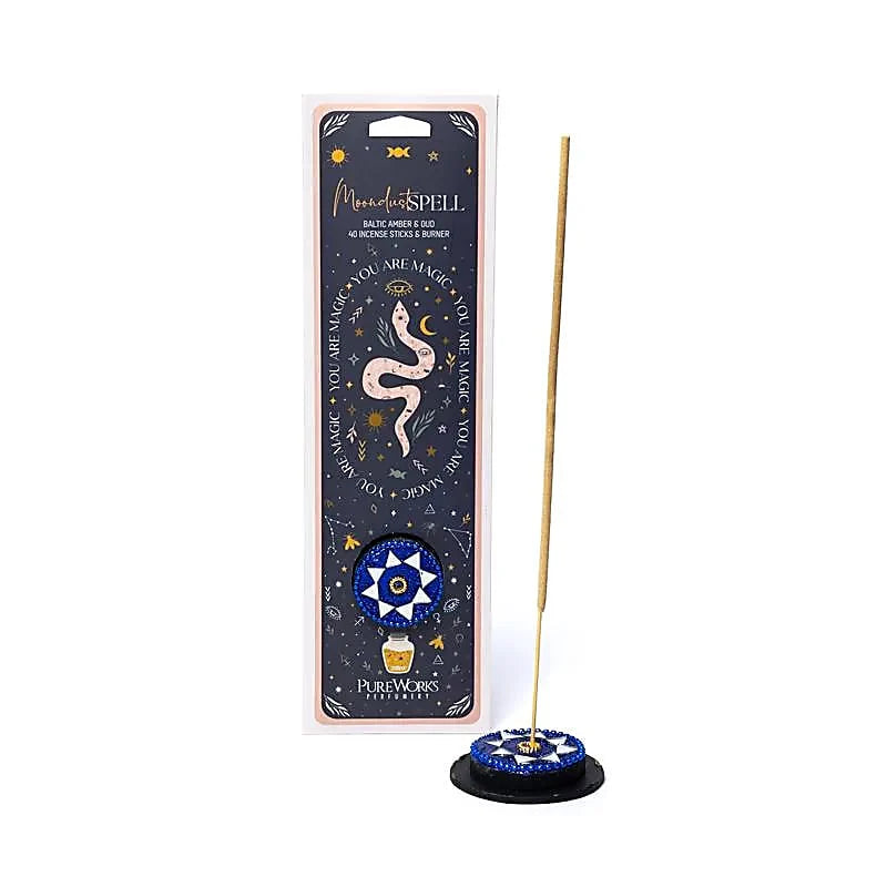 Pure Works Räucherstäbchen „Celestial Magic – Moondust Spell“ mit Räucherstäbchenhalter