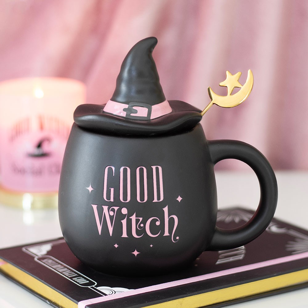 „Good Witch“-Becher mit Deckel & Mondlöffel