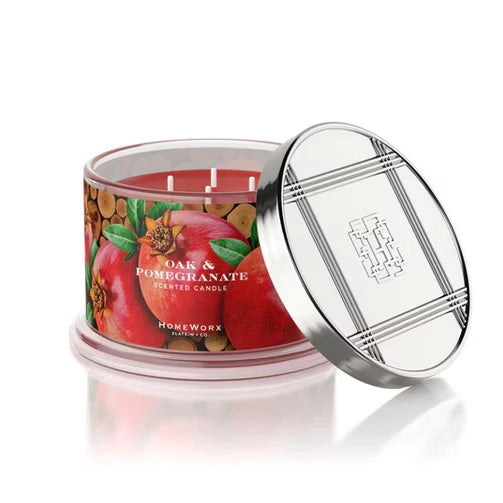 Oak & Pomegranate – 4-Docht Duftkerze | Granatapfel & Eichenmoos | 510 g