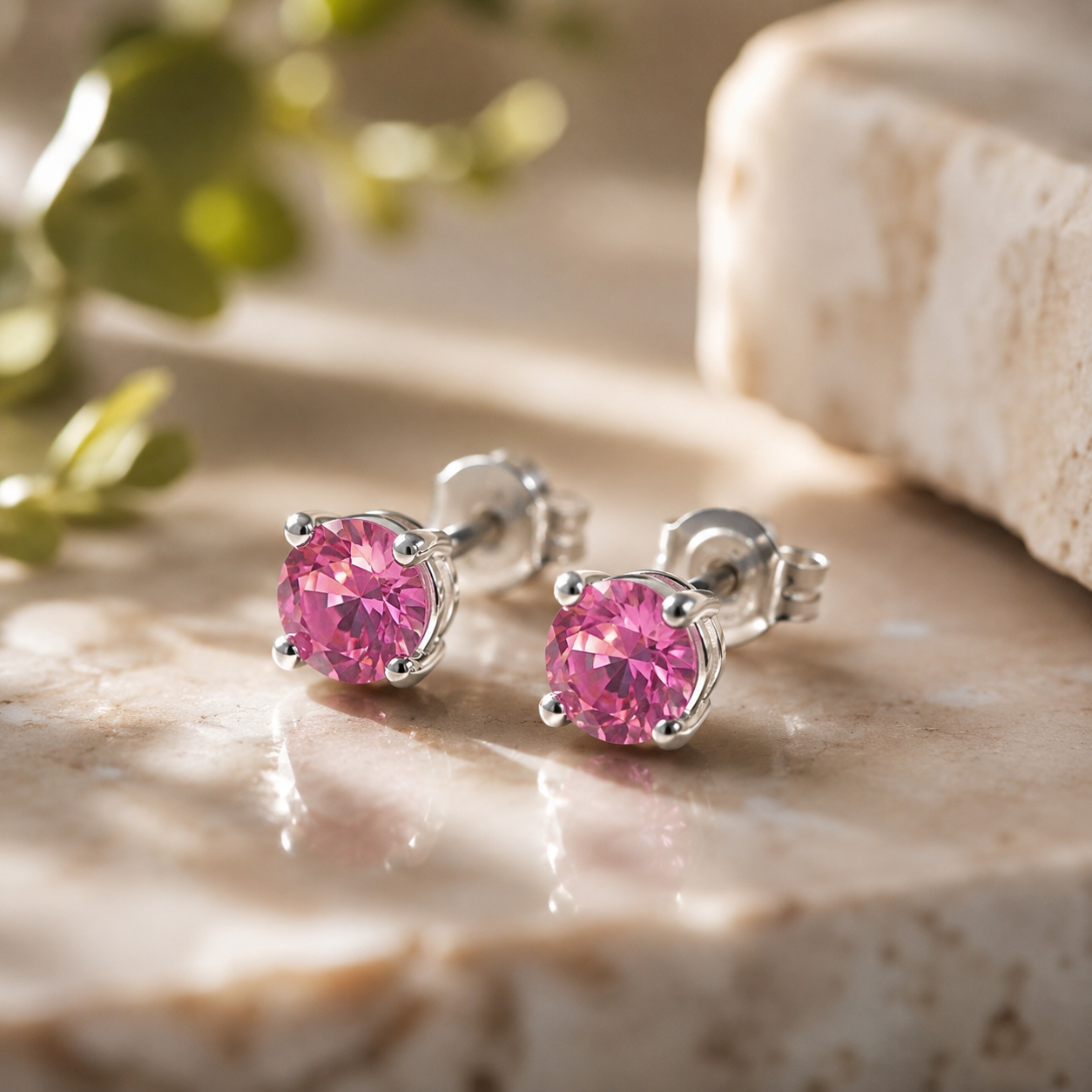 Pink Topas Ohrstecker aus 925 Sterling Silber – Strahlende Eleganz in zartem Rosa