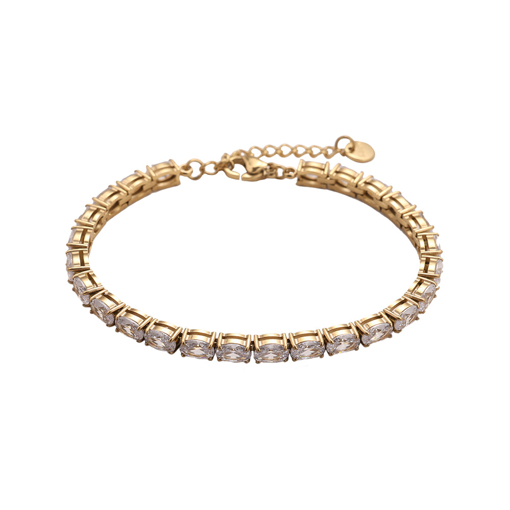 Oval Diamond Tennis Armband