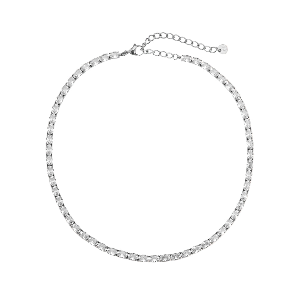 Oval Diamond Tennis Kette