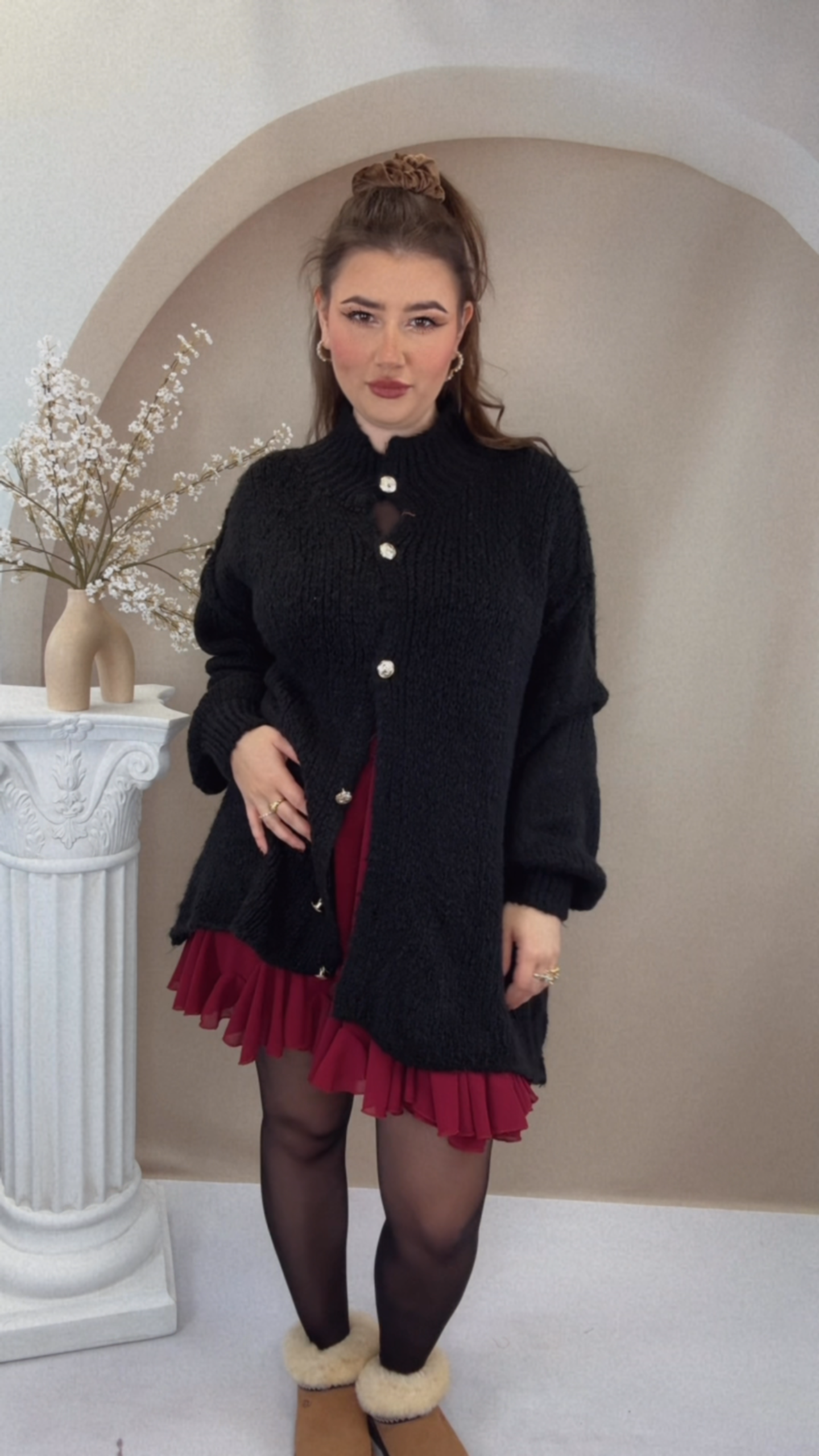 Oversize Cardigan - Schwarz