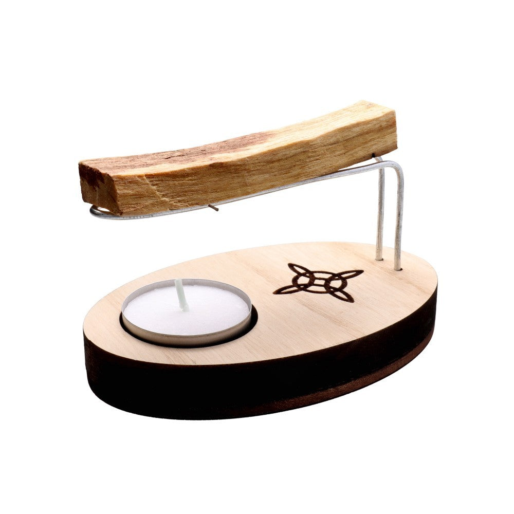 Palo Santo Brenner aus Holz mit Teelichthalter