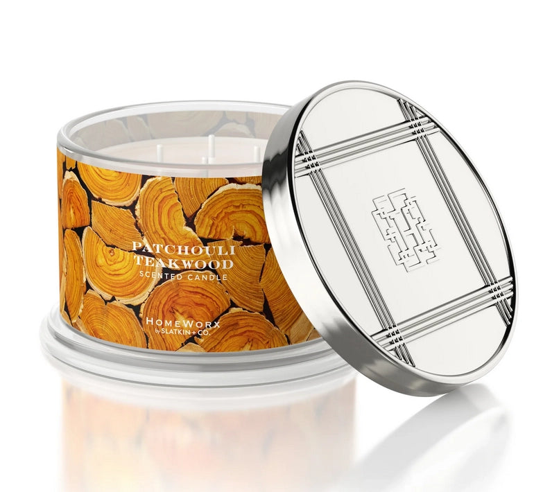 Patchouli Teakwood – 4-Docht Duftkerze | Patschuli, Teakholz & Bourbon-Eiche | 510 g