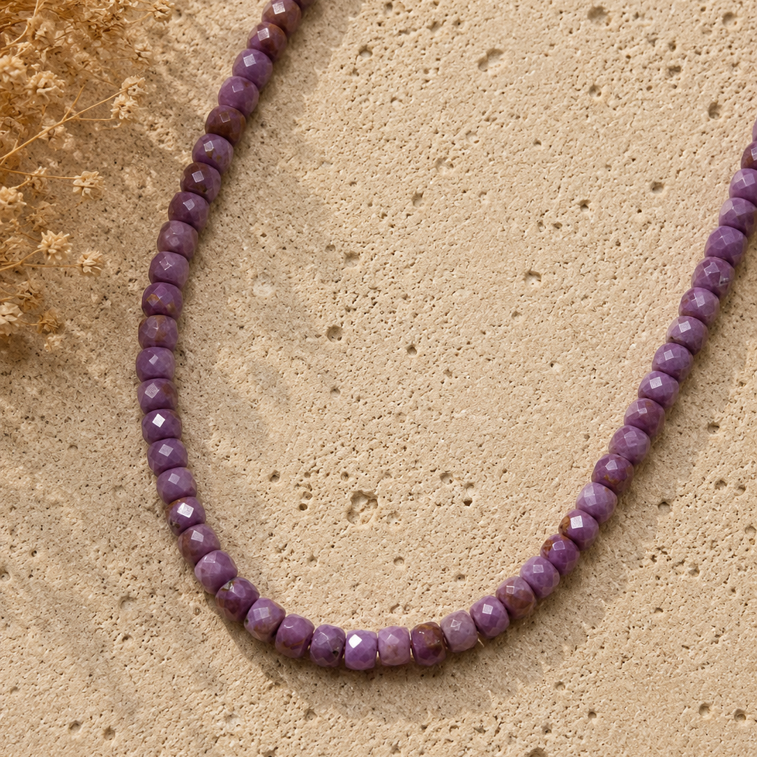 Phosphosiderit Kette facettiert 6 mm – Edelsteinkette 45 cm
