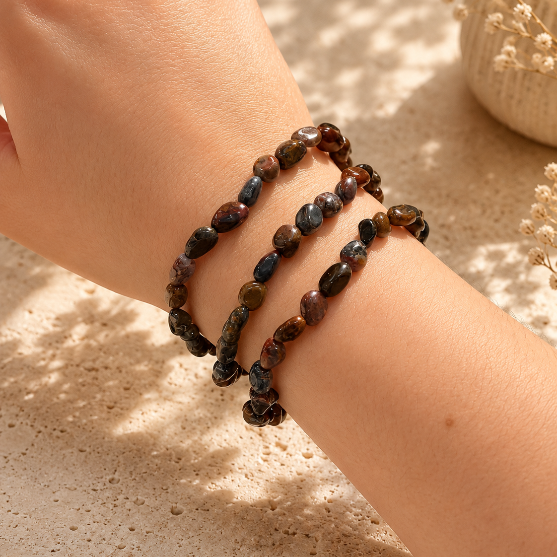 Pietersit Nugget Armband – Edelsteinarmband für Stärke & Wandel