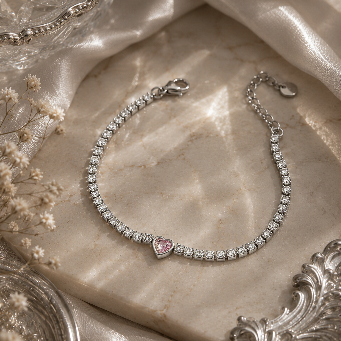 Princess Diamond Heart Bracelet – Goldenes Edelstahl Armband mit Herz