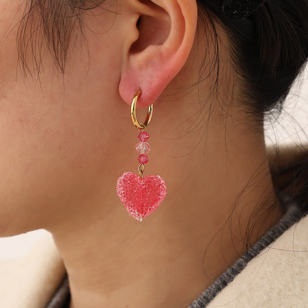 Pink Candy Heart Creolen 💖