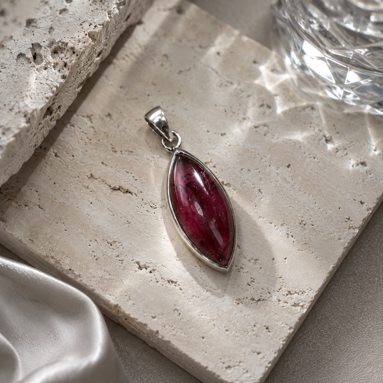 Pinker Turmalin Anhänger – 925 Sterling Silber