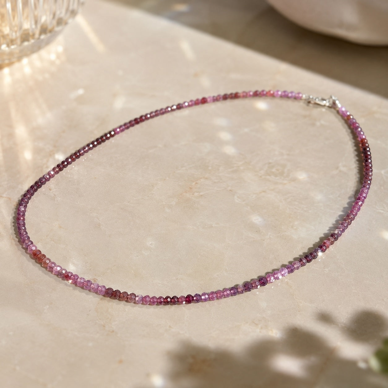 Edelsteinkette Pinker Turmalin – facettiert