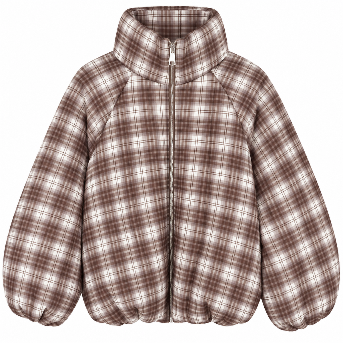 Check Puffer Jacket - Oversized & Cozy