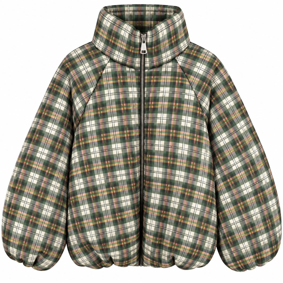 Check Puffer Jacket - Oversized & Cozy