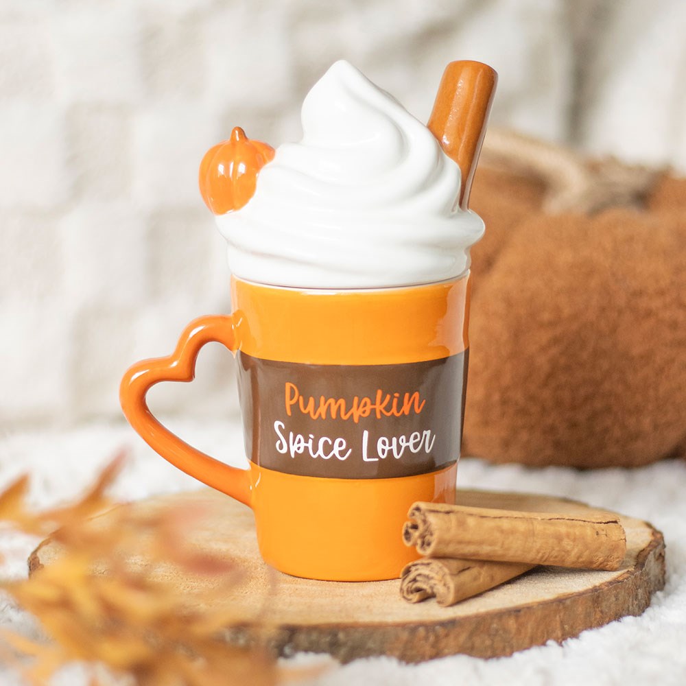 Pumpkin Spice Latte Tasse mit Deckel