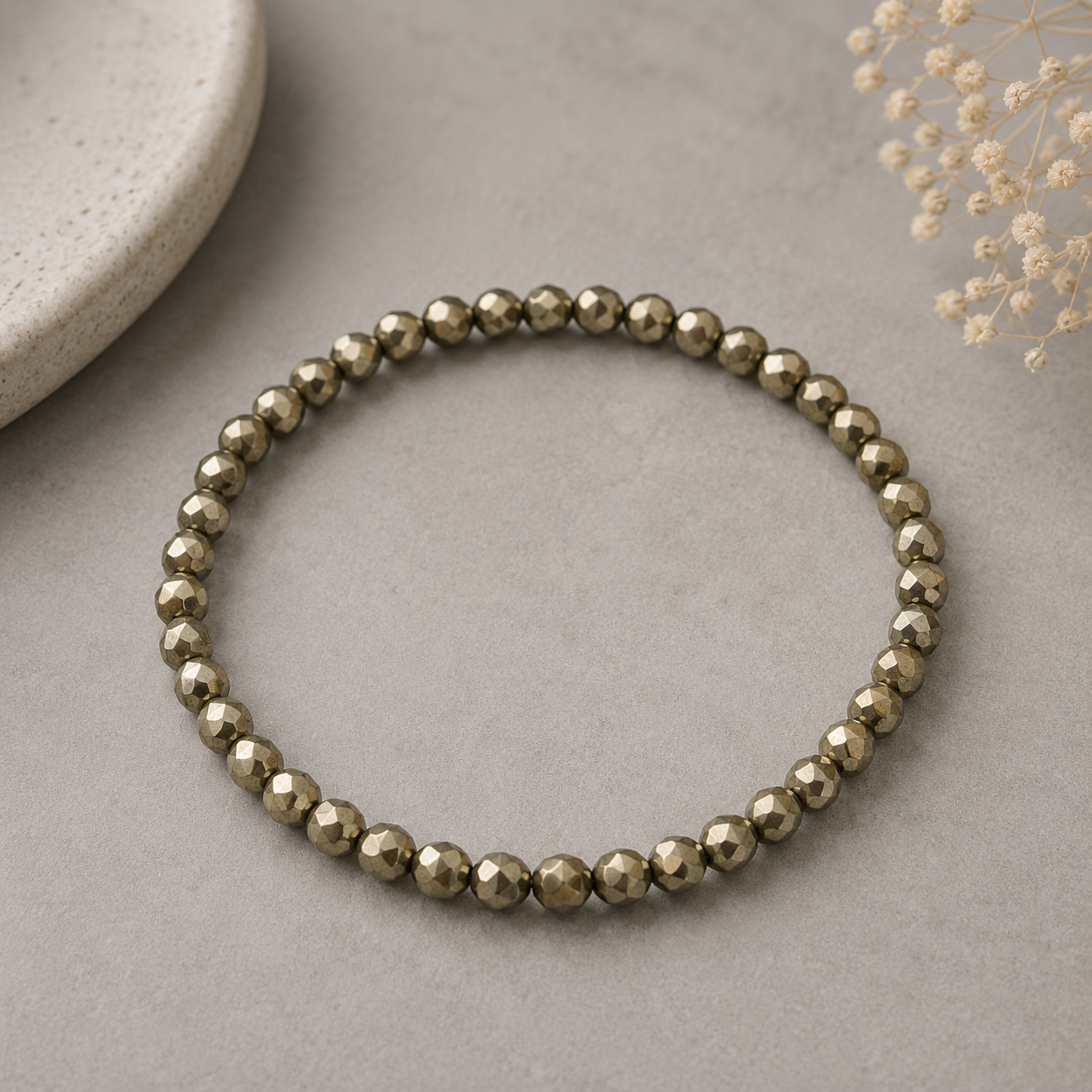 Facettierter Pyrit Armband