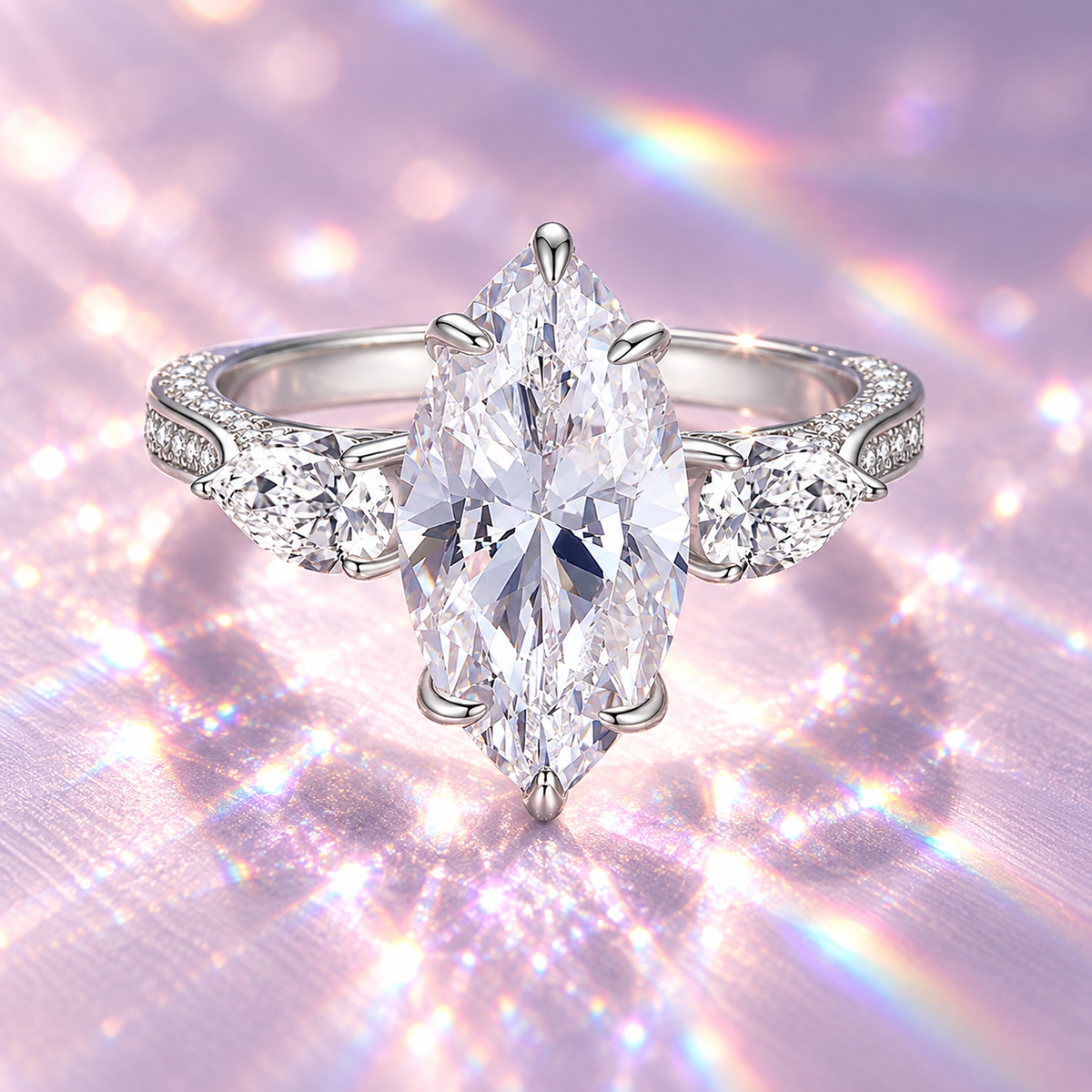 Radiant Diamond – Crystal Marquise Ring
