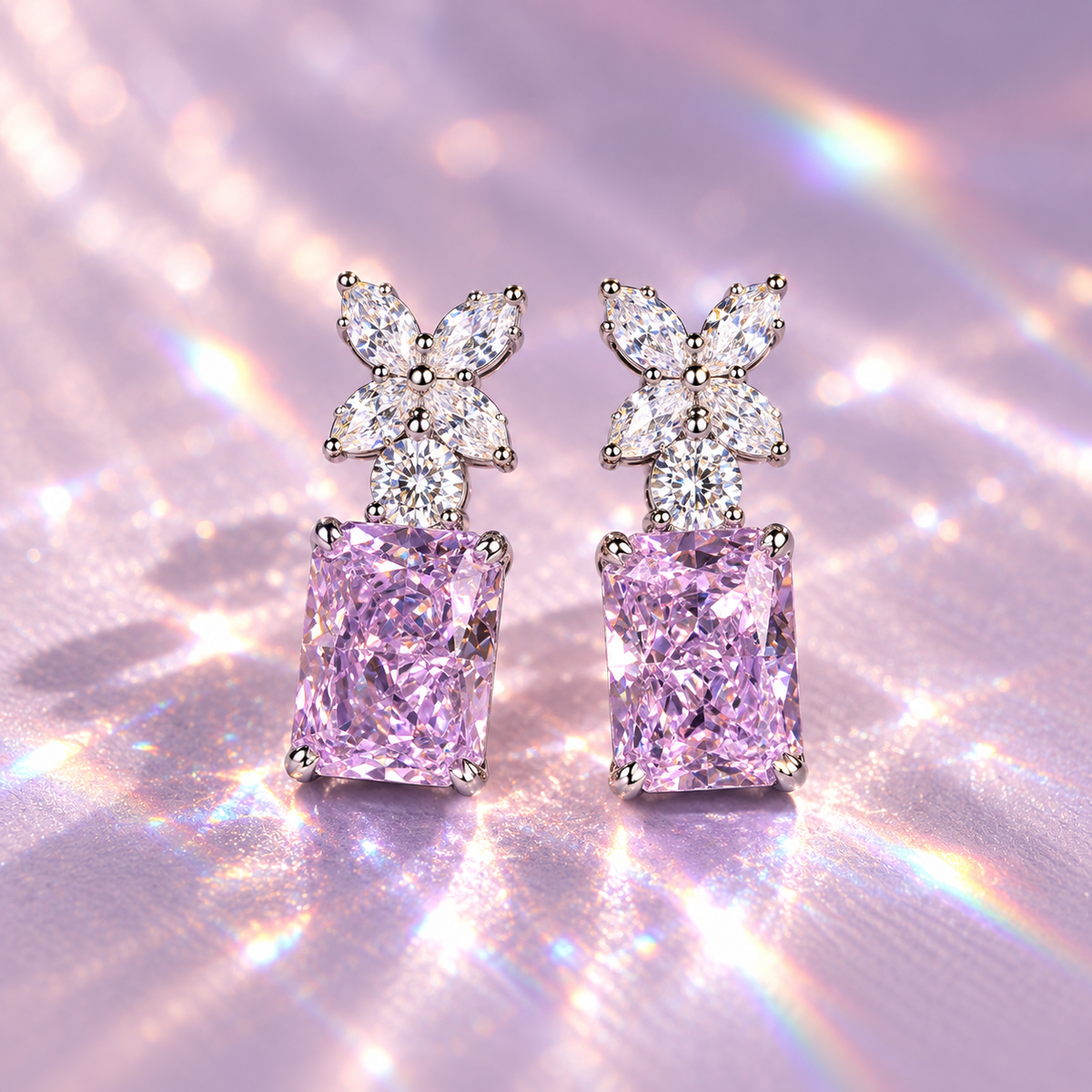Radiant Diamond – Magnolia Blossom Earrings