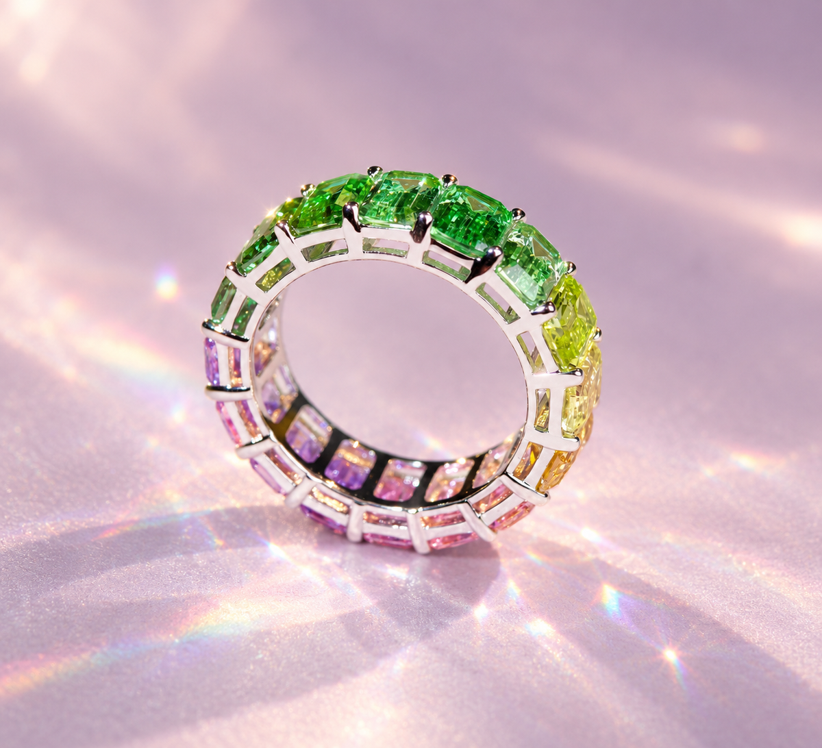 Radiant Diamond – Rainbow Infinity Ring