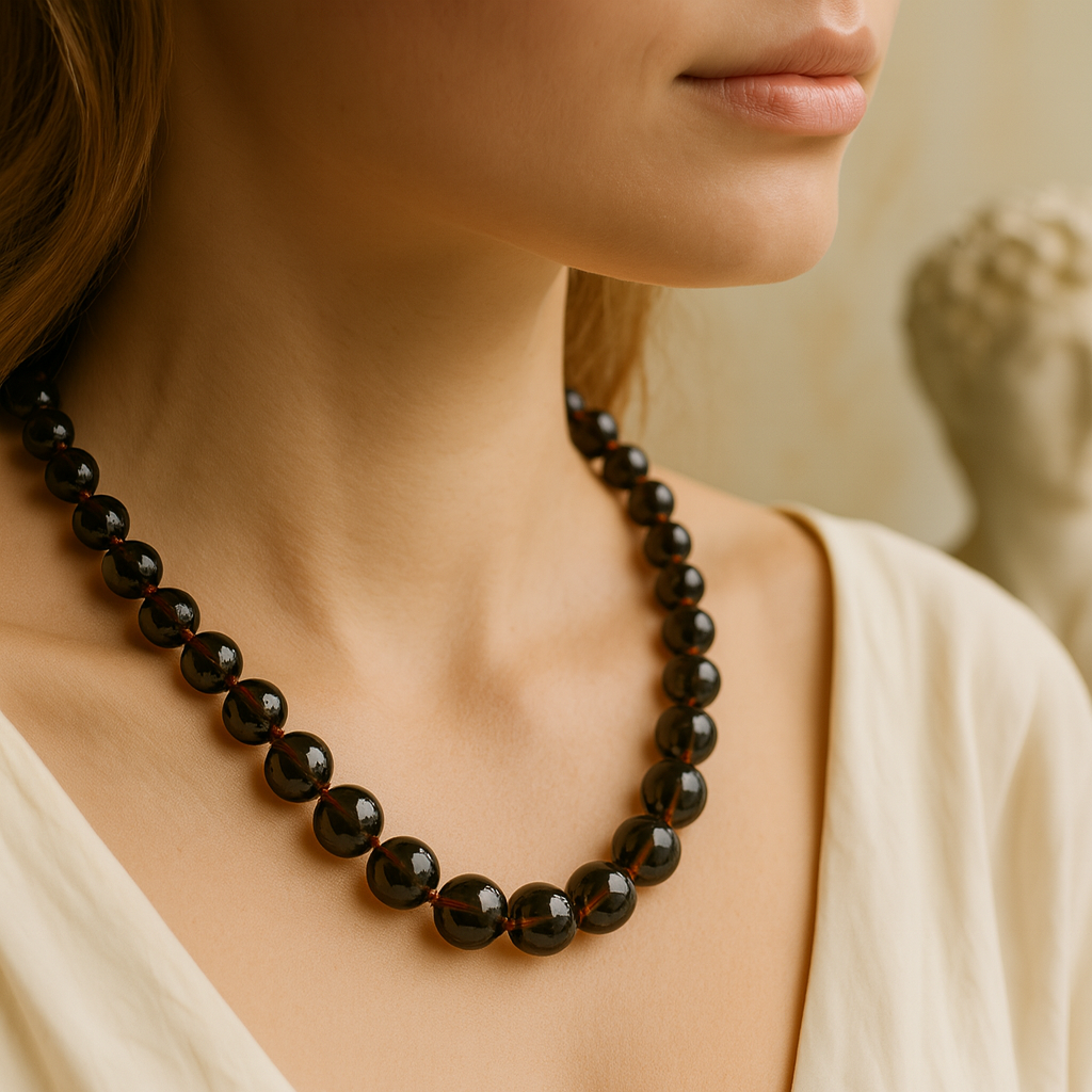 Rauchquarz Kette | 1,2 cm Perlen