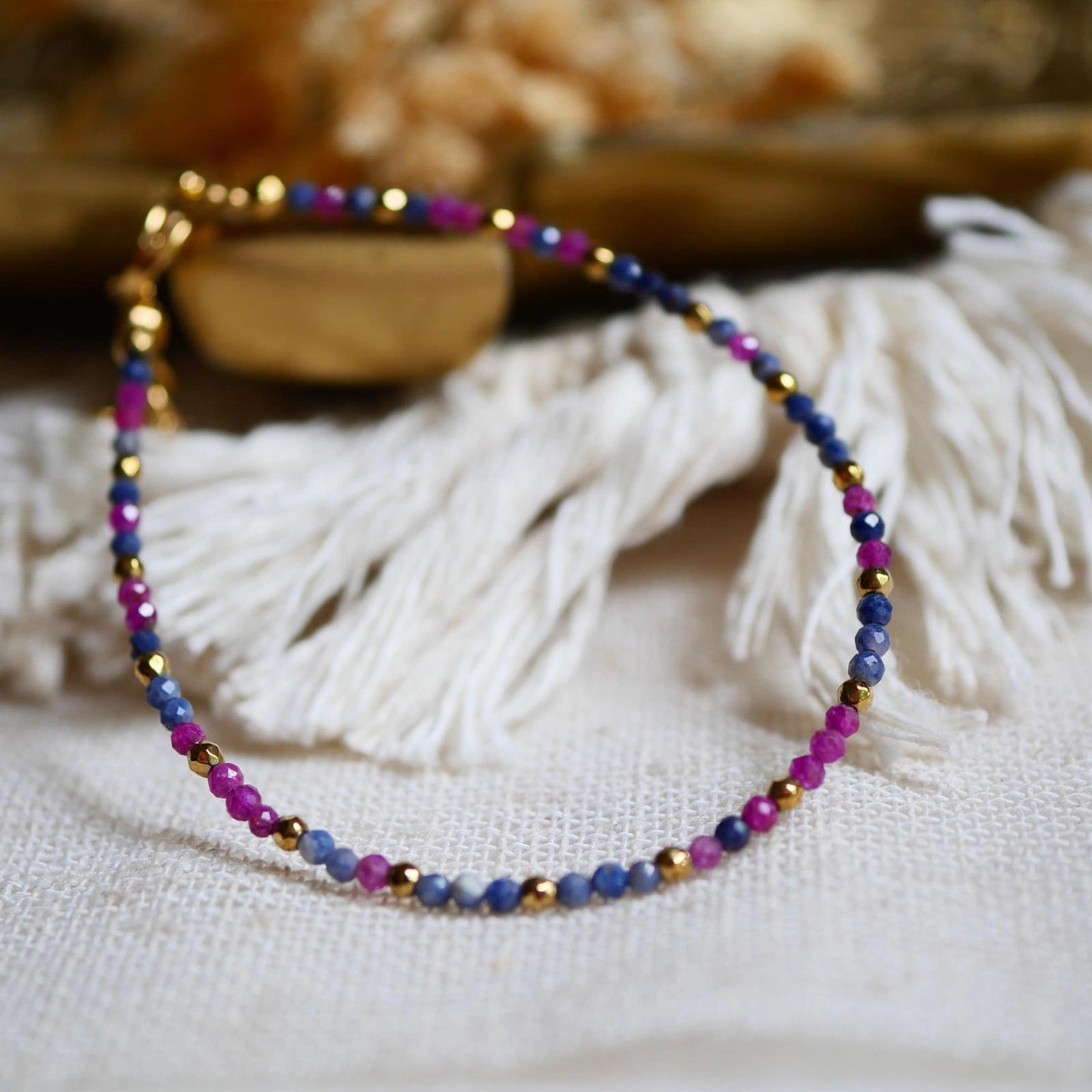 Rubin & Saphir Armband mit Hämatit – Schutz, Stärke & innere Balance