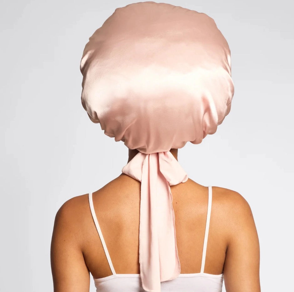 Verstellbare Satin Haube - Rosa