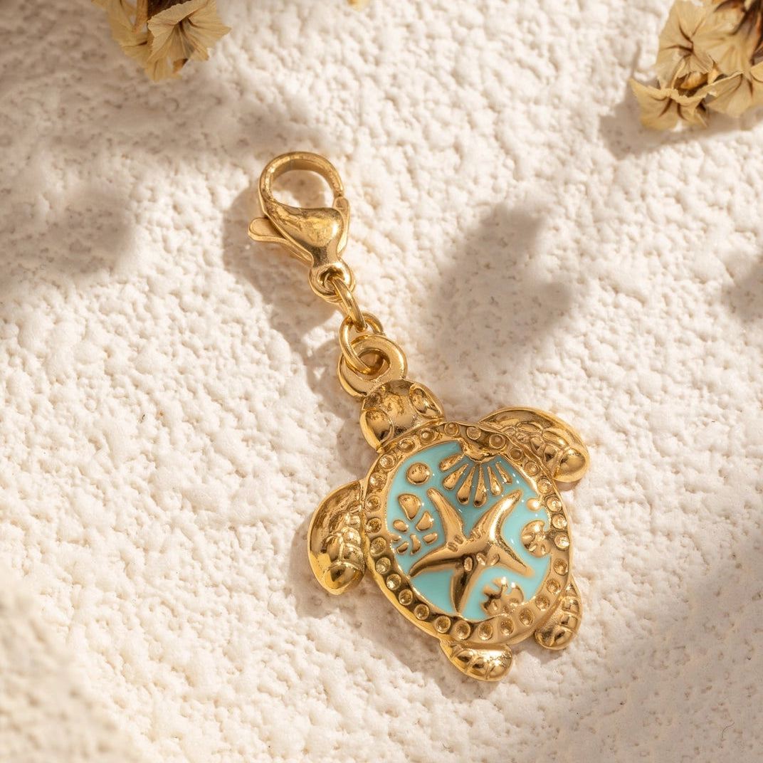 Edelstahl Charm - Schildkröte